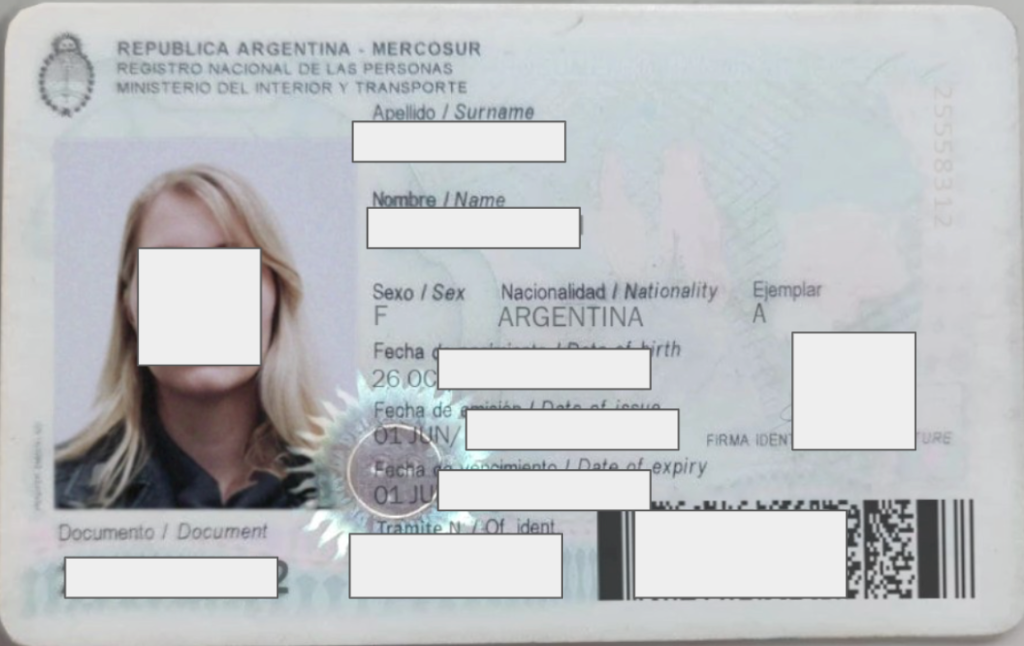 Exhibit A: DNI Front